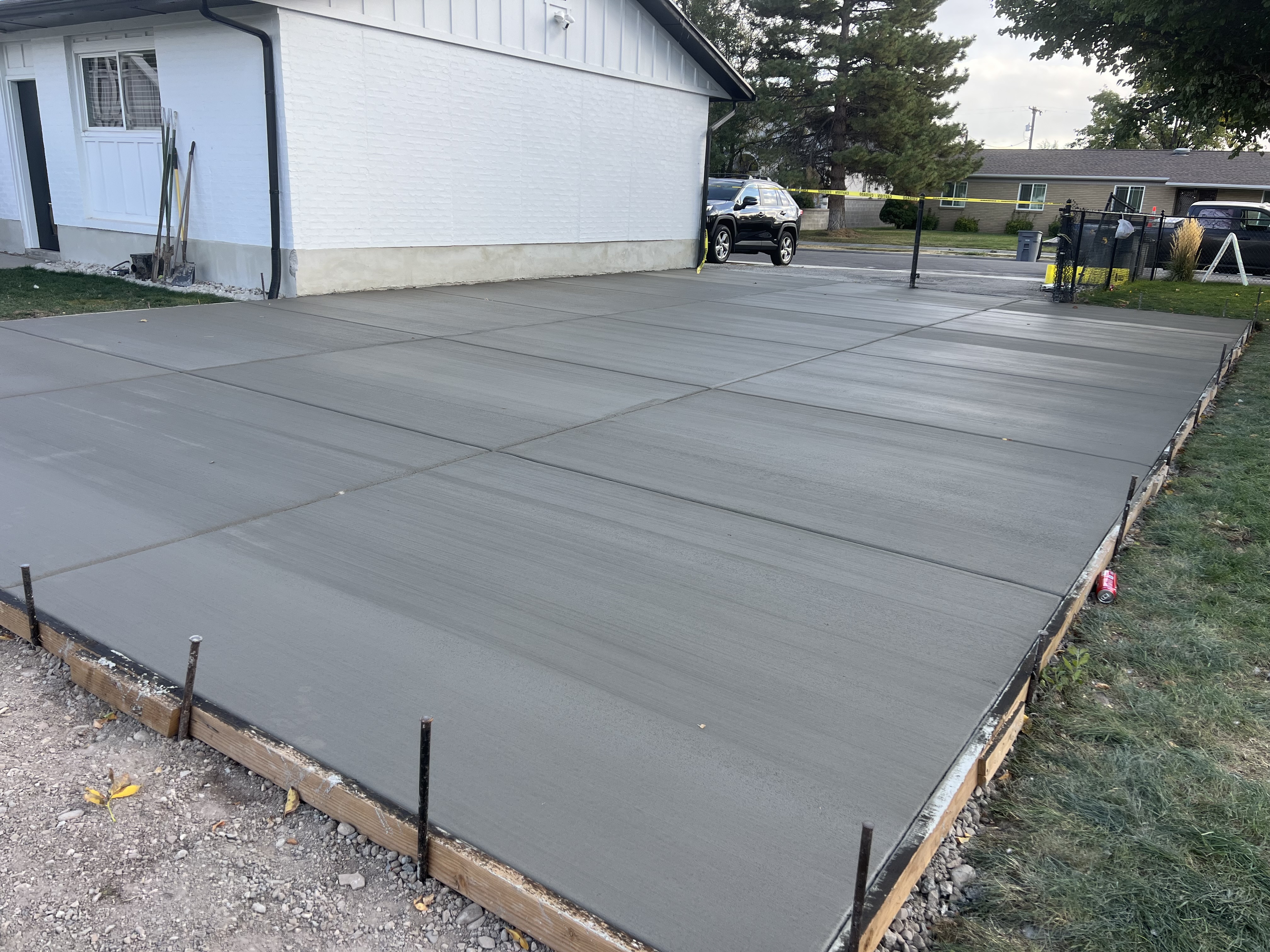 Driveway after stamped concrete