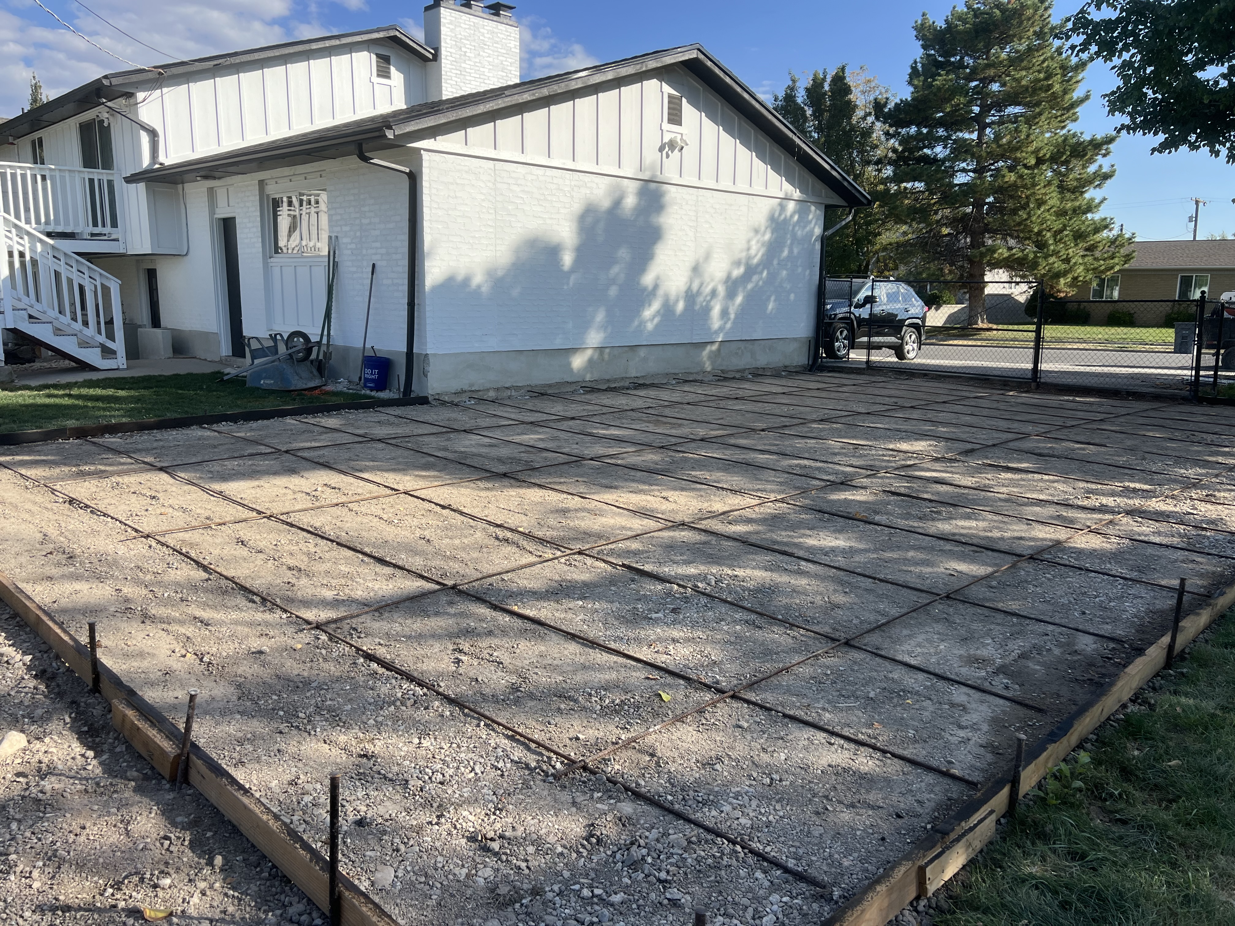 Driveway before stamped concrete