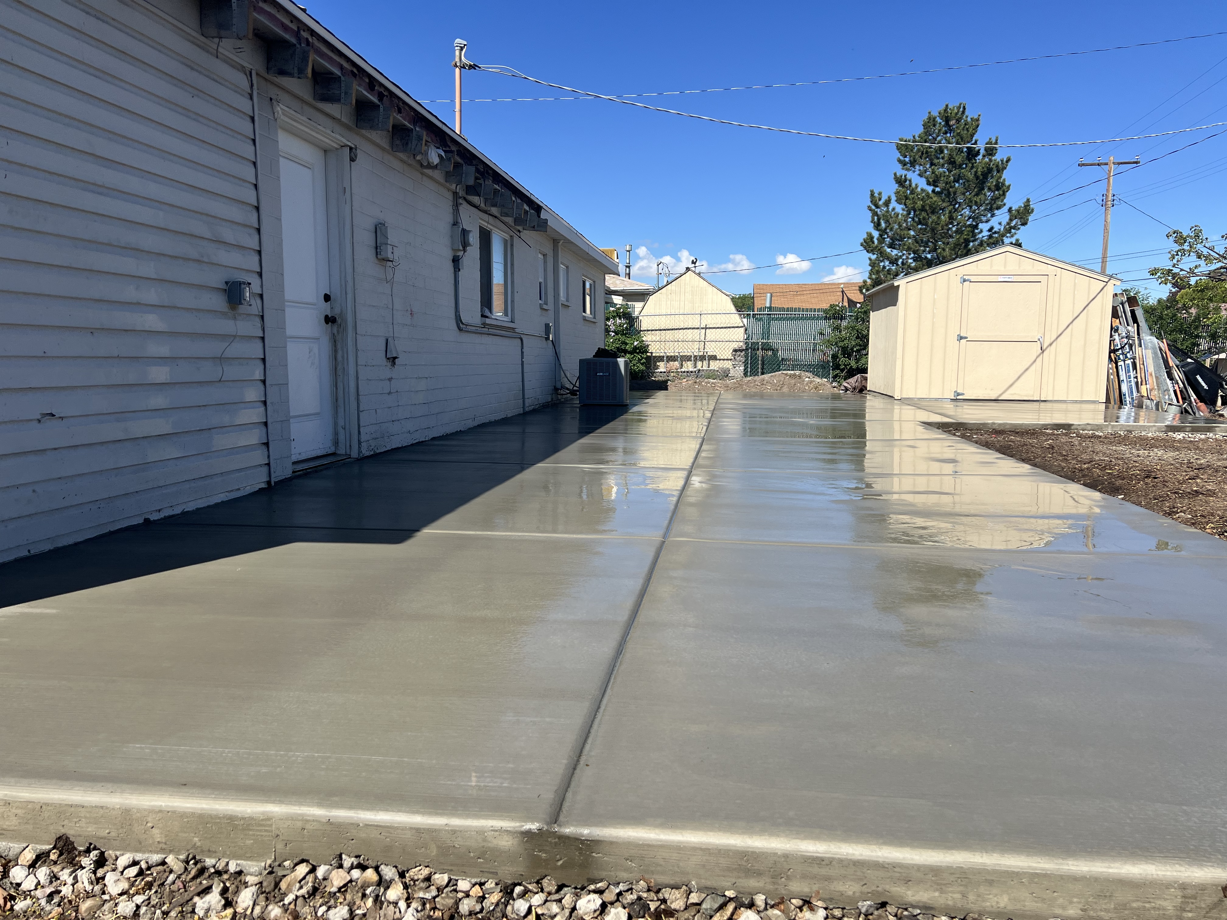Side yard after concrete