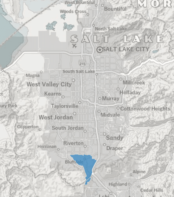 Bluffdale City Service Area Map
