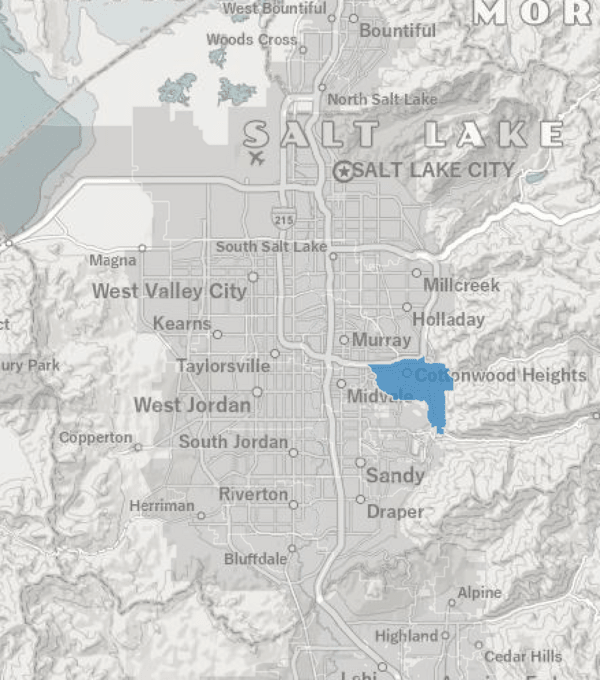 Cottonwood Heights City Service Area Map