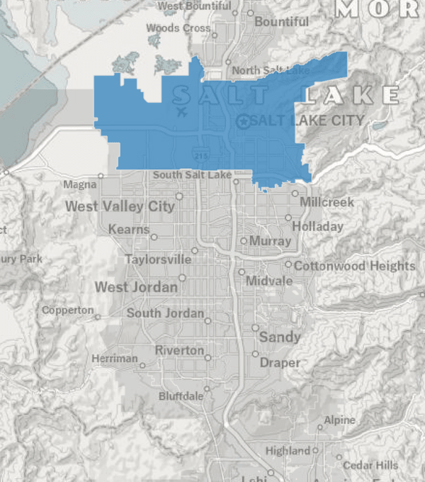 Salt Lake City Service Area Map