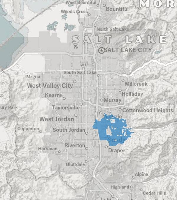 Sandy City Service Area Map