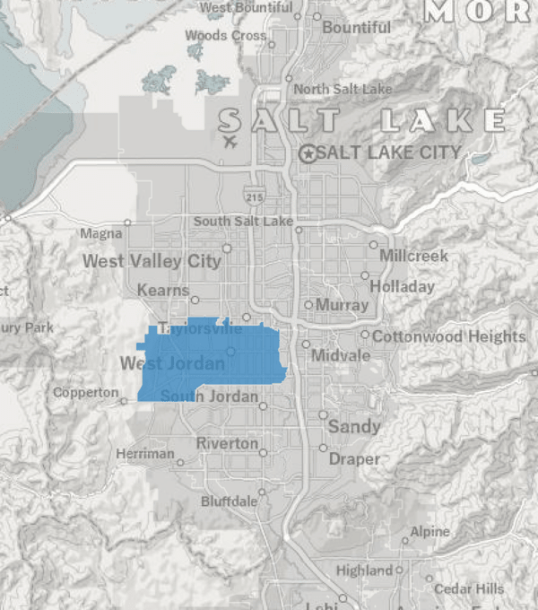 West Jordan City Service Area Map